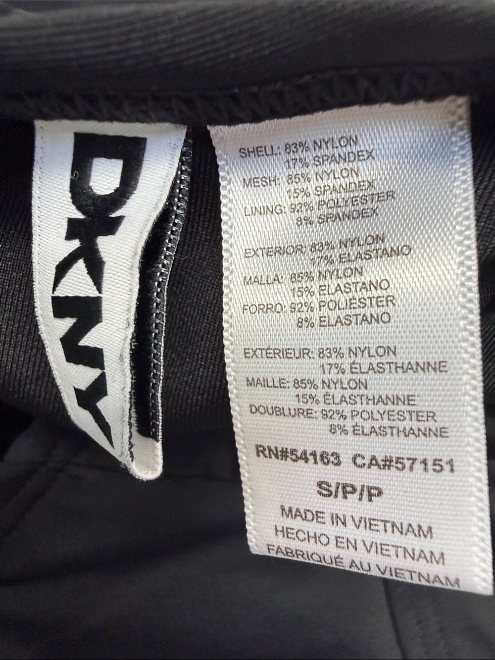 DKNY Black Ruffle V-Neck One-Piece Swimsuit - Picture 6 of 6